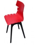 Designer Cafeteria Chair in Molded PP, Without Arm, Color Red, Warranty: 12 Months